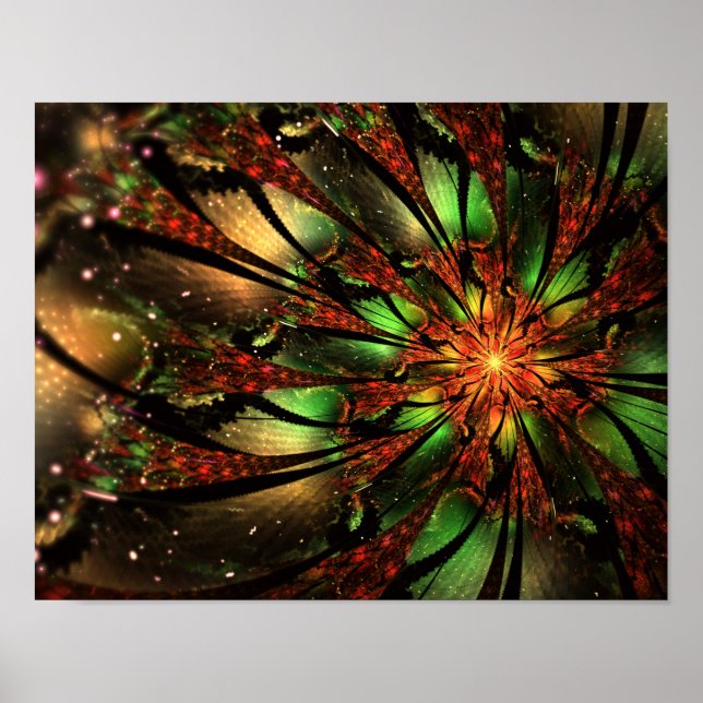 Abstract fractal flower design.   poster (Front)