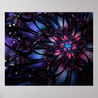 Abstract fractal flower design.   poster