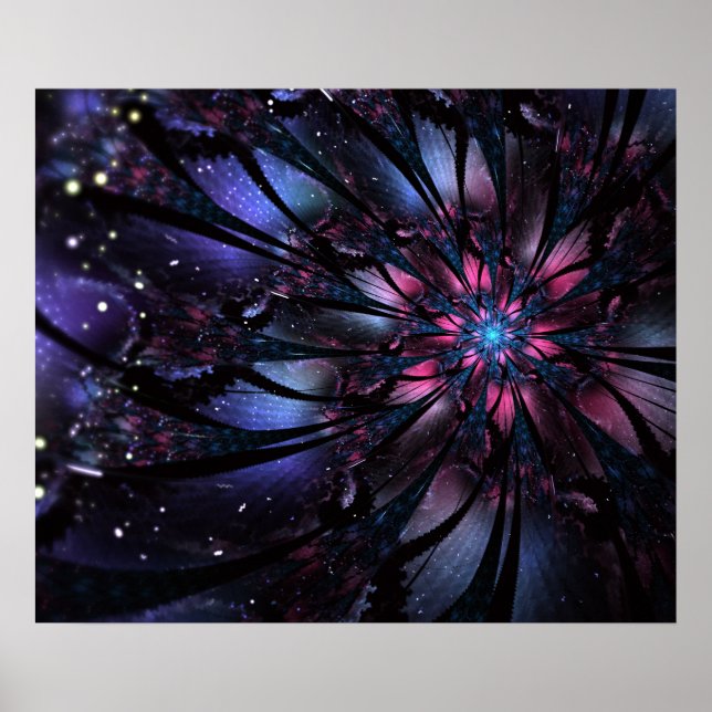 Abstract fractal flower design.   poster (Front)