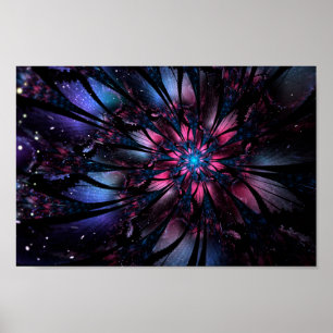 Abstract fractal flower design. poster