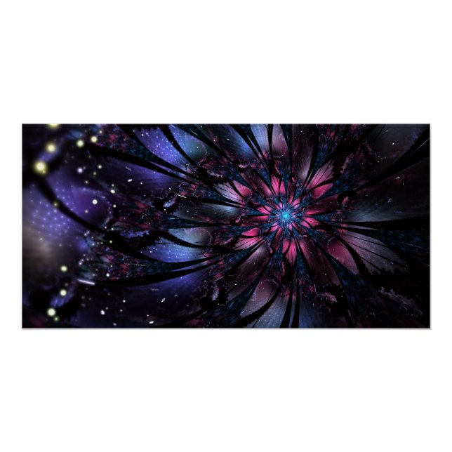 Abstract fractal flower design.   poster (Front)