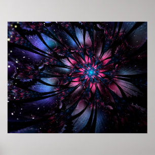 Abstract fractal flower design. poster