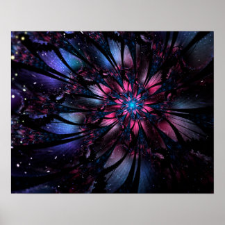 Abstract fractal flower design. poster