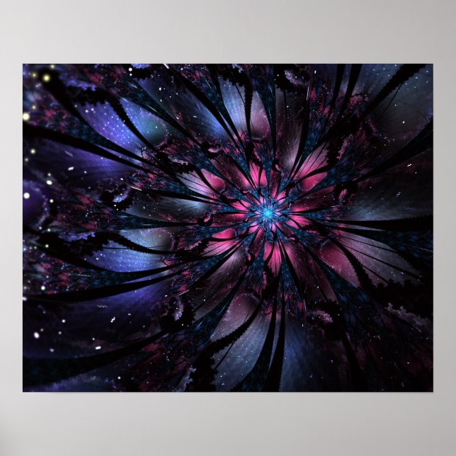 Abstract fractal flower design.   poster (Front)