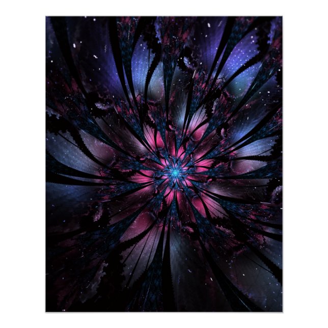 Abstract fractal flower design.  poster (Front)