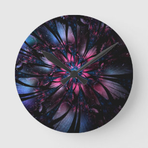 Abstract fractal flower design.    round clock