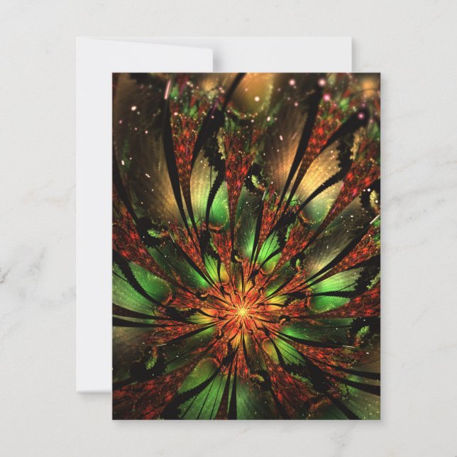 Abstract fractal flower design.  save the date (Front)