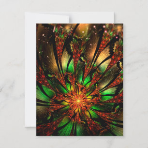 Abstract fractal flower design. save the date