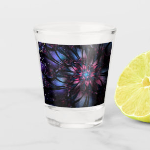 Abstract fractal flower design. shot glass