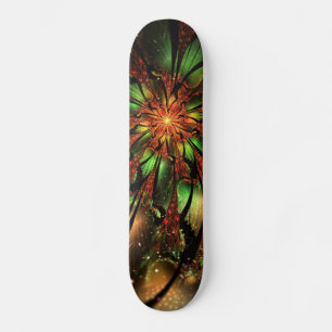 Abstract fractal flower design. skateboard