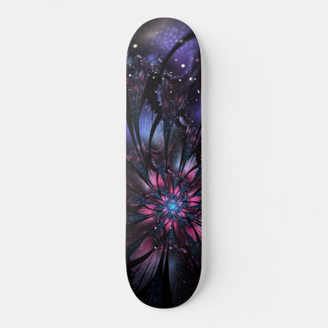 Abstract fractal flower design.  skateboard (Front)