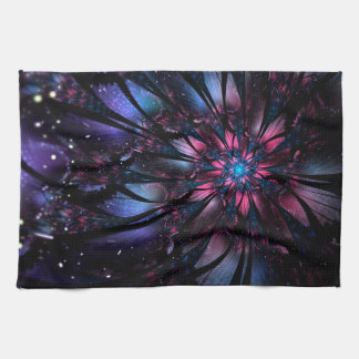 Abstract fractal flower design. tea towel