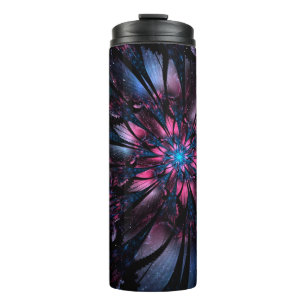 Abstract fractal flower design.  thermal tumbler
