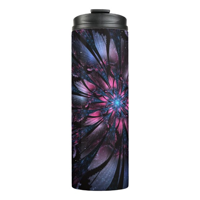 Abstract fractal flower design.  thermal tumbler (Front)