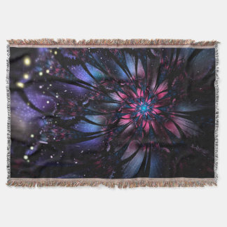 Abstract fractal flower design. throw blanket