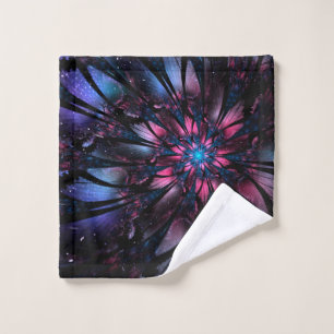 Abstract fractal flower design. wash cloth