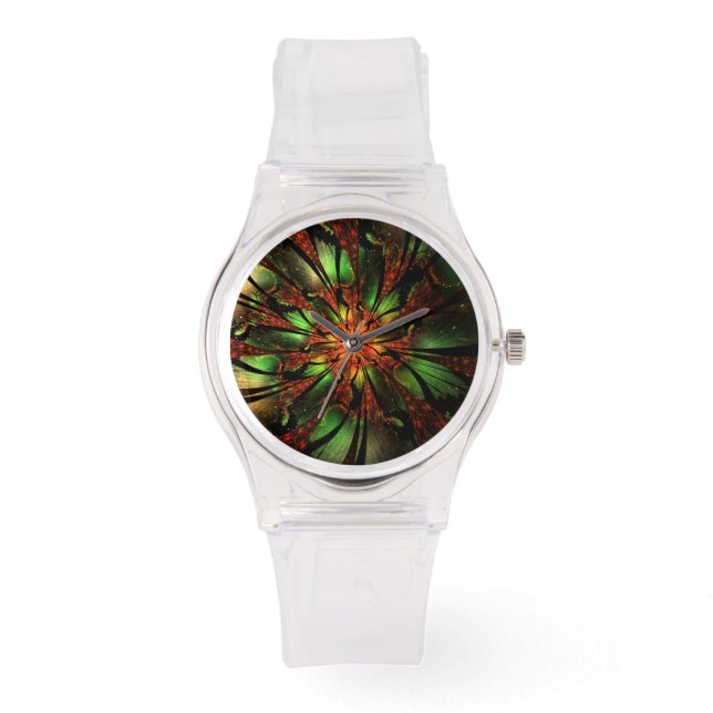 Abstract fractal flower design. watch (Front)
