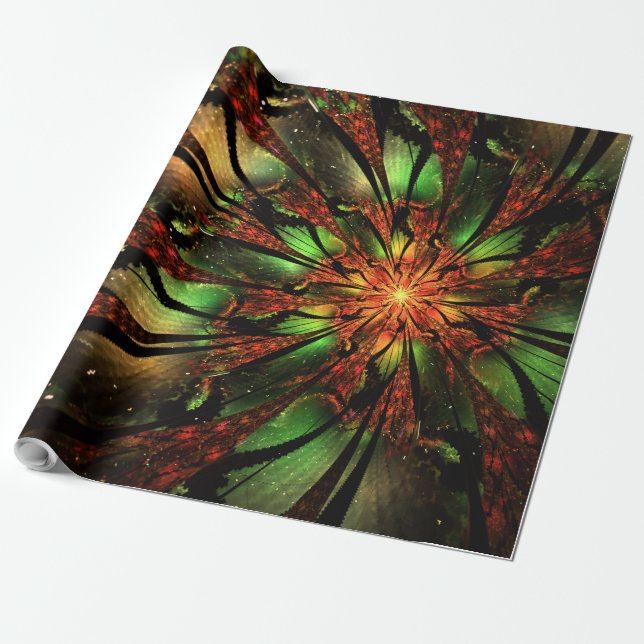 Abstract fractal flower design.   wrapping paper (Unrolled)