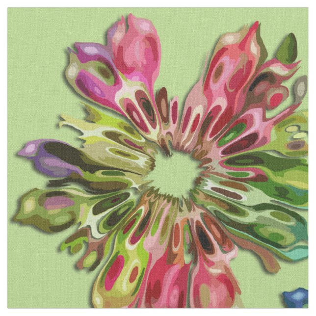Abstract Fractal Flowers + your background & ideas Fabric (Close Up)