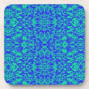 Abstract Fractal In Blue And Green Coaster