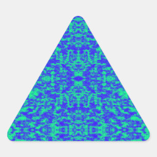 Abstract Fractal In Blue And Green Triangle Sticker