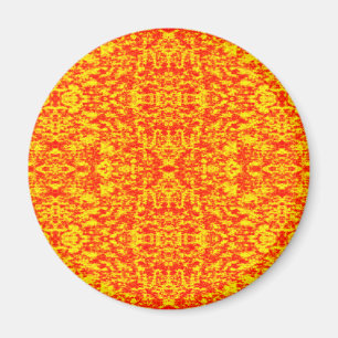 Abstract Fractal In Red And Orange Magnet