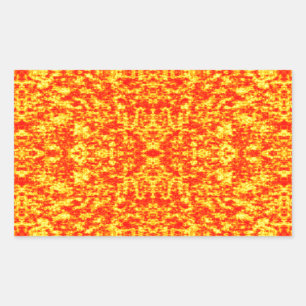Abstract Fractal In Red And Orange Rectangular Sticker