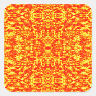 Abstract Fractal In Red And Orange Square Sticker