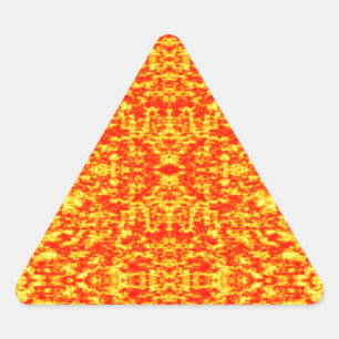 Abstract Fractal In Red And Orange Triangle Sticker