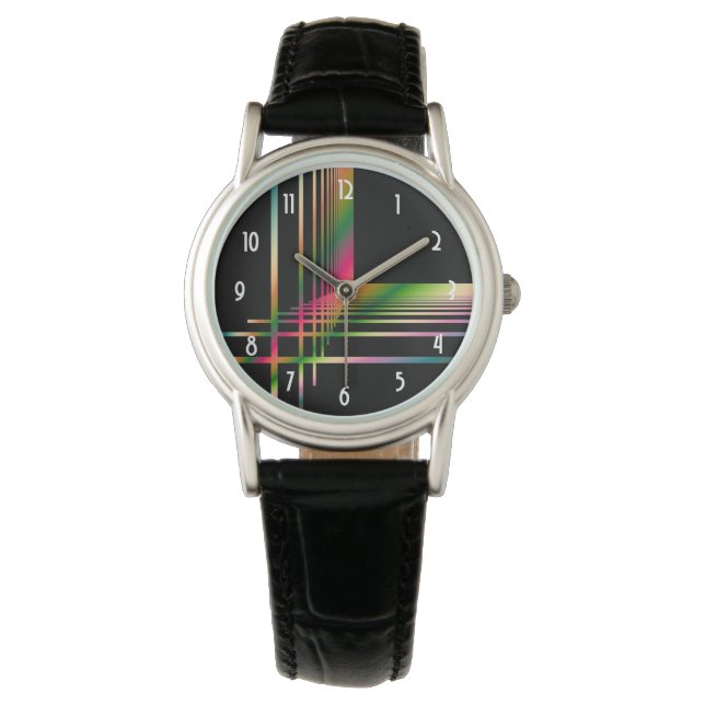 Abstract Fractal Lines and Crosses Watch (Front)