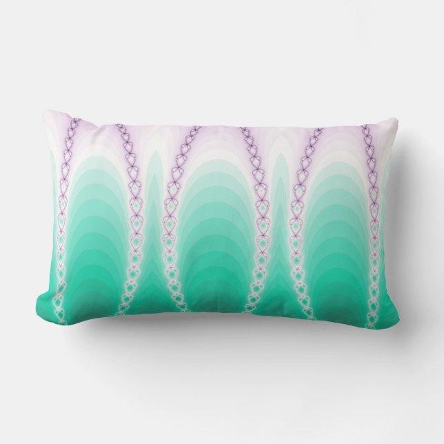 Abstract Fractal Pattern - Green Purple Gradient Lumbar Cushion (Front)