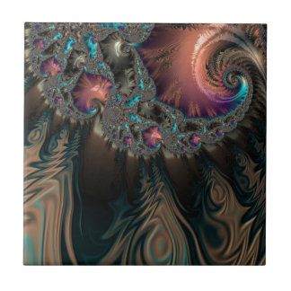 Abstract fractal patterns and shapes. Fractal Art Ceramic Tile
