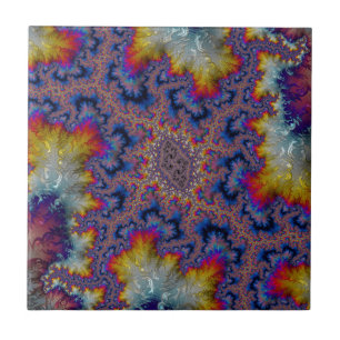 Abstract fractal patterns and shapes. Fractal Art Ceramic Tile
