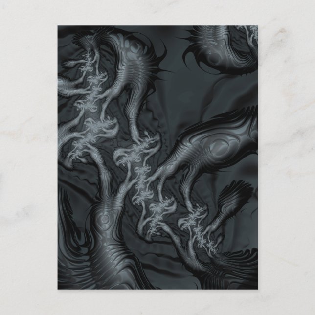 Abstract fractal patterns and shapes. Fractal Art Postcard (Front)