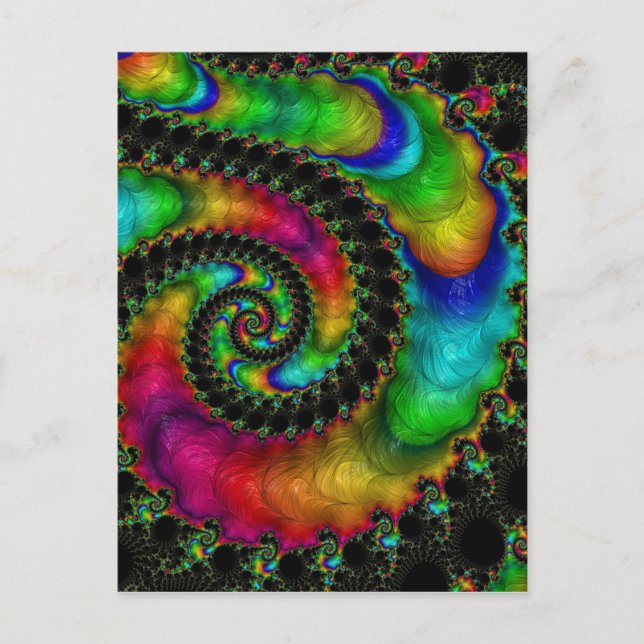 Abstract fractal patterns and shapes. Fractal Art Postcard (Front)