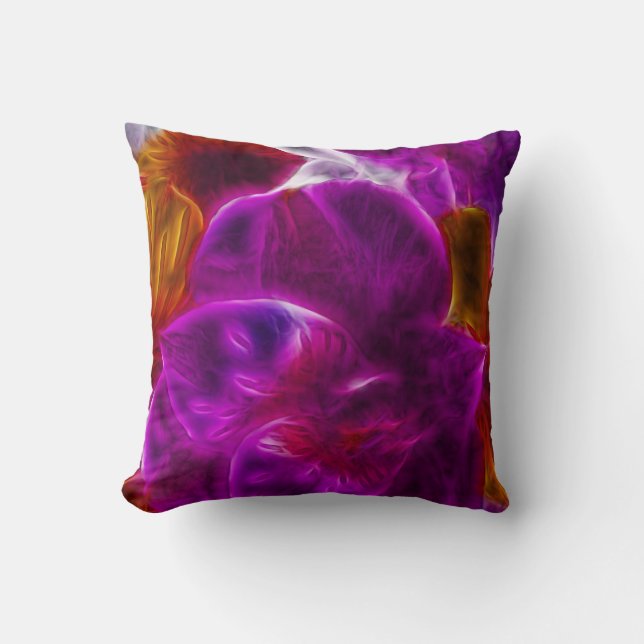 Abstract Fractal Purple Flower Cushion (Front)