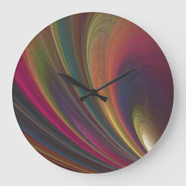 Abstract Fractal Rainbow Round Wall Clock (Front)