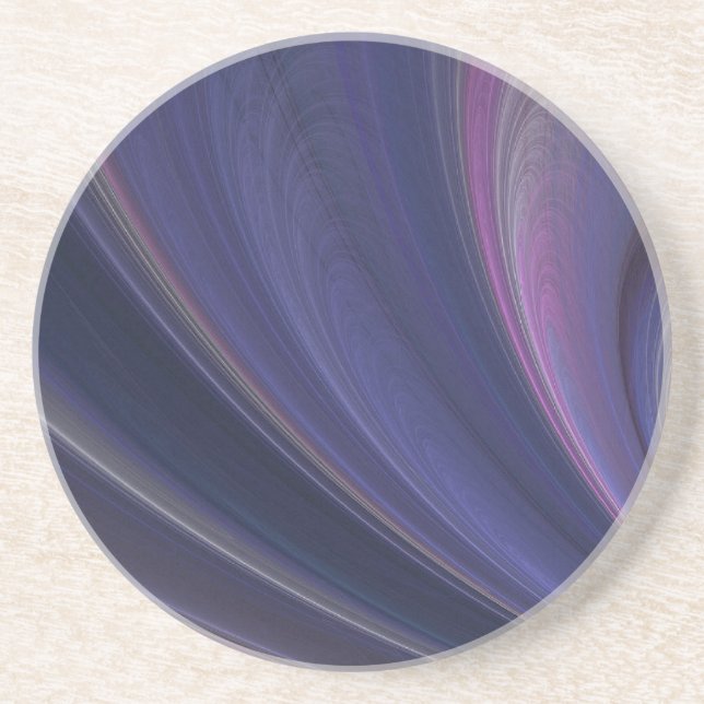 Abstract Fractal Rainbow Swirl Sandstone Coaster (Front)