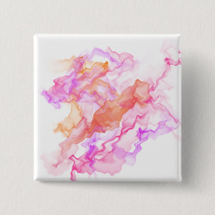 Abstract Fractal Smoke 15 Cm Square Badge
