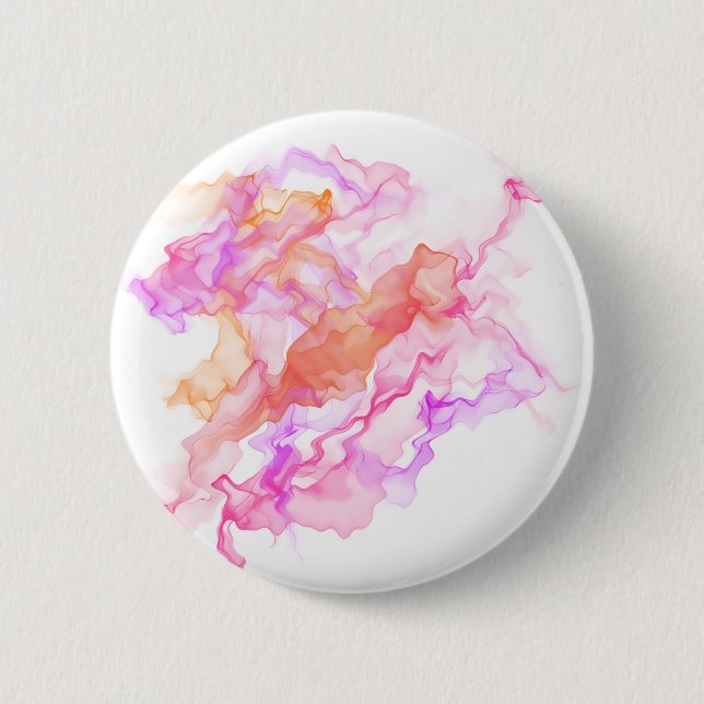 Abstract  Fractal Smoke 6 Cm Round Badge (Front)
