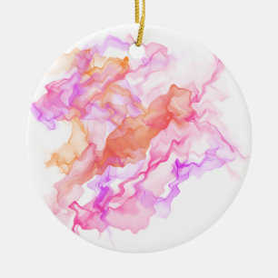 Abstract  Fractal Smoke Ceramic Ornament
