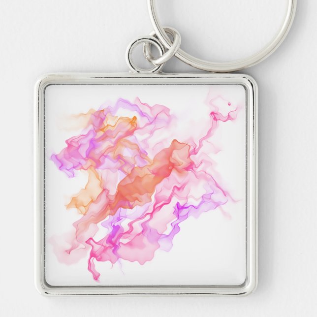 Abstract  Fractal Smoke Key Ring (Front)