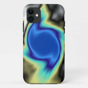 Abstract fractal spiral blue iPhone 11 case