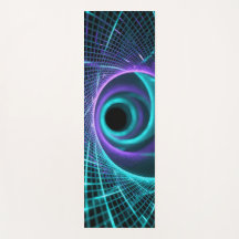 Abstract fractal waves in turquoise and purple