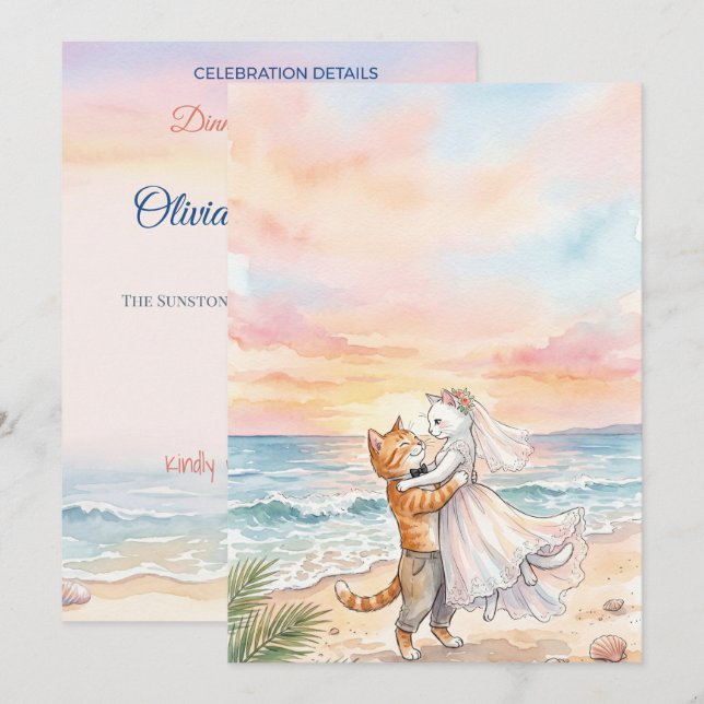 Abstract Fragmented Wedding Invitation (Front/Back)