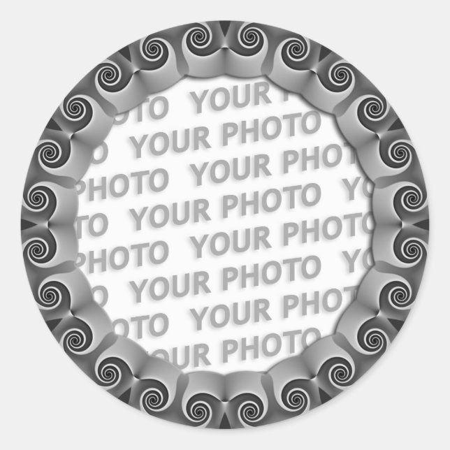 Abstract frame ARTs GEO 1 + your photo Classic Round Sticker (Front)