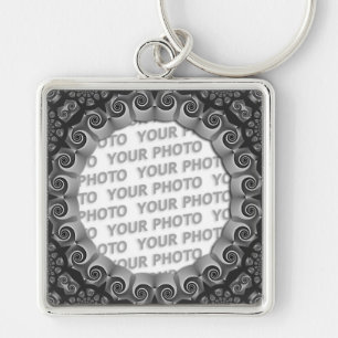 Abstract frame ARTs GEO 1 + your photo Key Ring