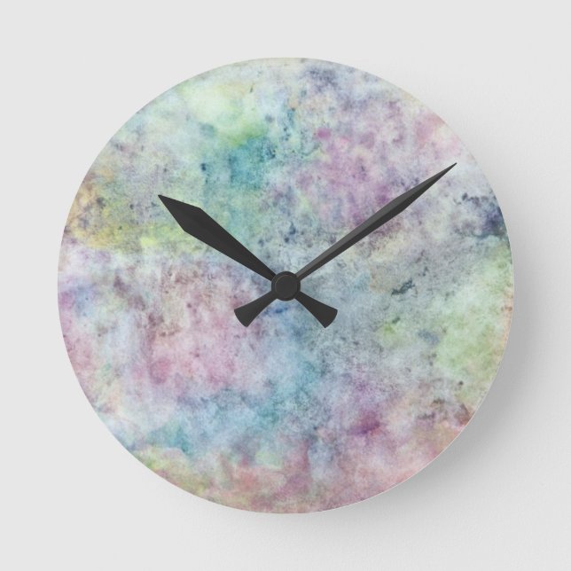 abstract free hand drawing from watercolor round clock (Front)