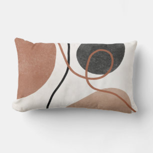 Abstract Freeform Shapes - Brown and Black Lumbar Cushion