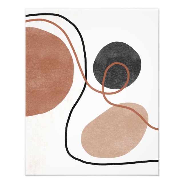 Abstract Freeform Shapes - Brown and Black Photo Print (Front)